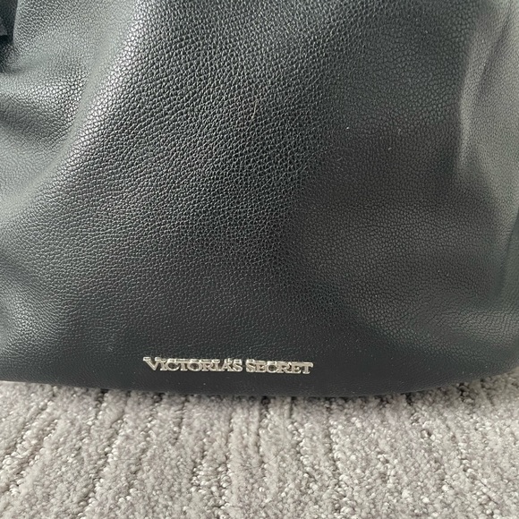 Victoria’s Secret Faux Black Leather Fringe Sides Draw String Backpack - Picture 8 of 8